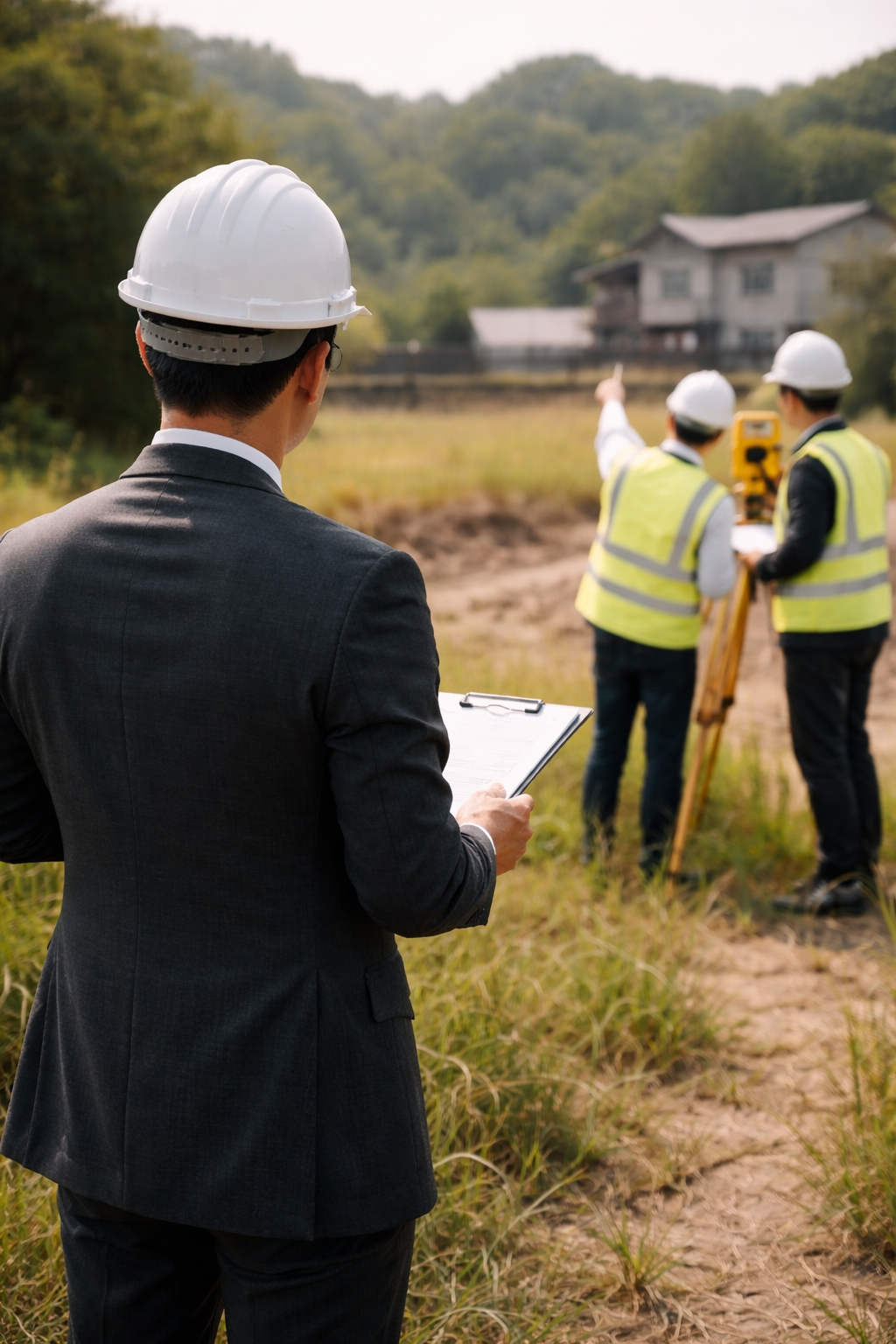 토지 감정평가 현장 입회 모습